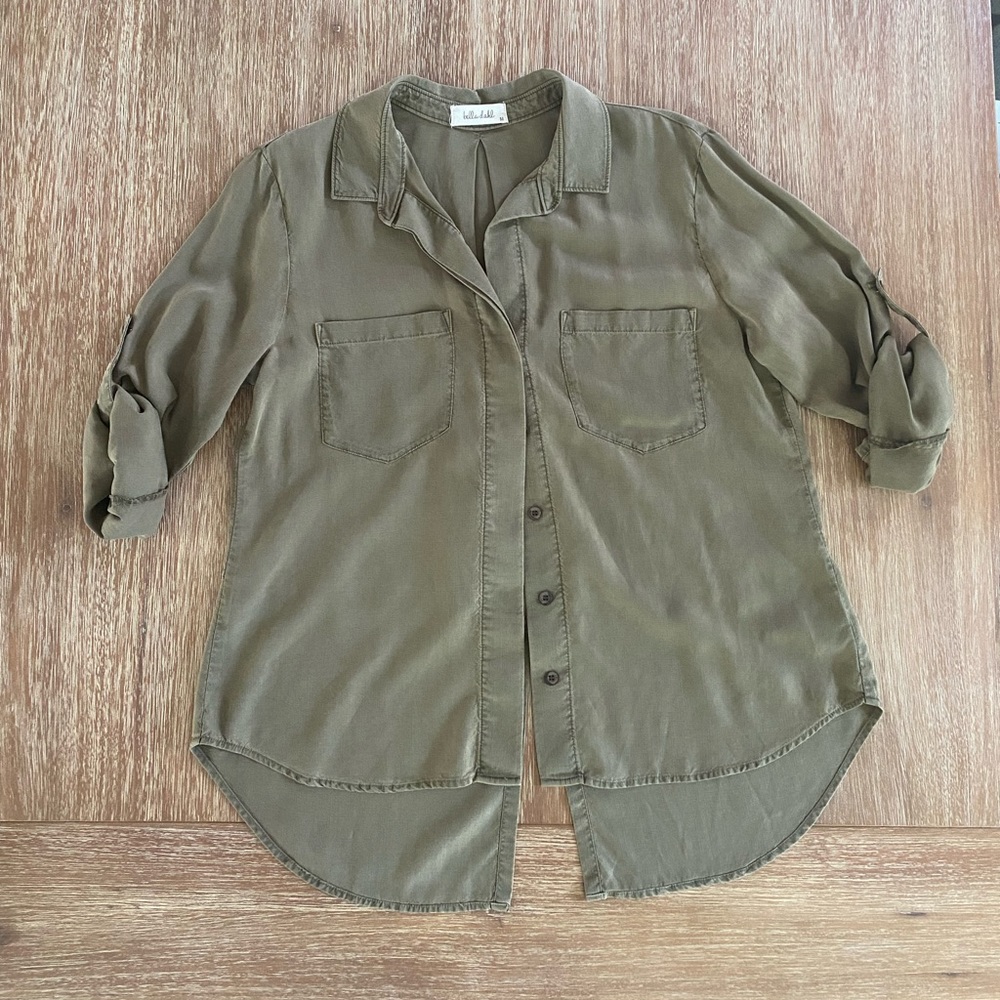 Bella Dahl Olive Button Down Shirt